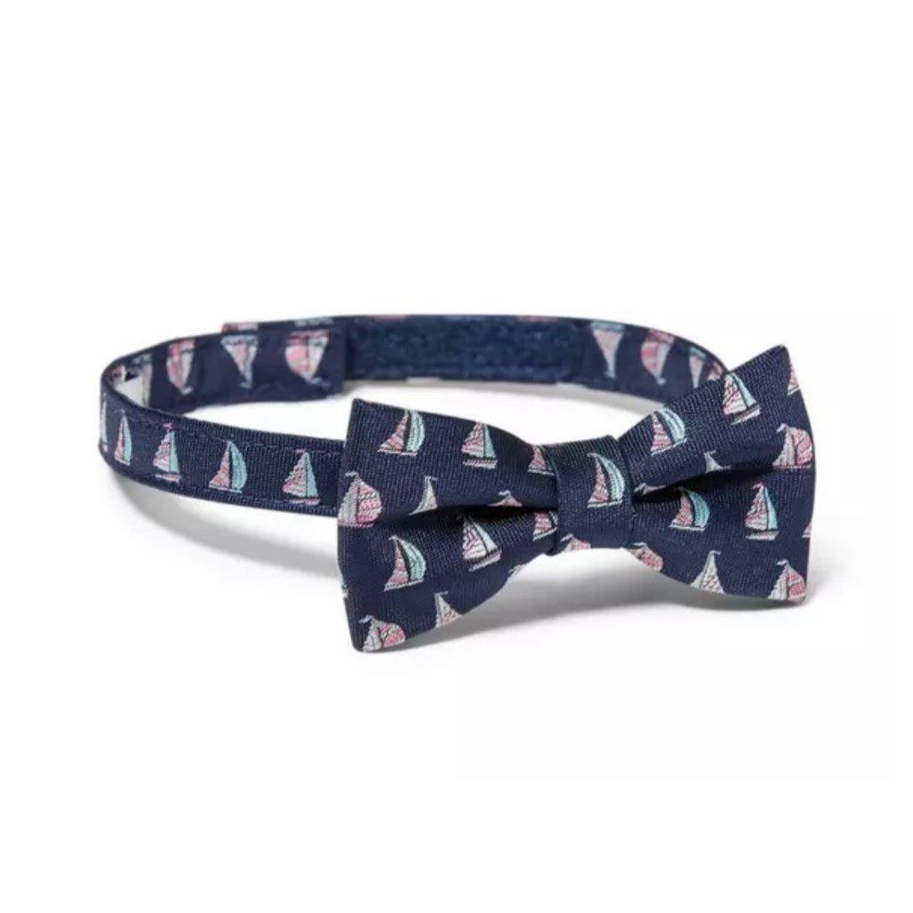 Janie  Jack Merchant Marine Sailboat Print Bowtie Sz 25 Boys